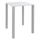 Table Lounge 80 x 80 cm - hauteur 105 cm- Plateau blanc, 4 pieds aluminium