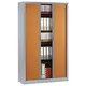 Armoire à rideaux métal monobloc Origin - H.198 x L.120 cm - Corps Aluminium - Rideaux Hêtre