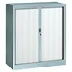 Armoire à rideaux métal Classtout Color - H.100 x L.90 cm - Corps Aluminium - Rideaux Blanc