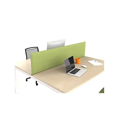 Panneau-écran acoustique Moody pour bureau bench L.140 cm – Tissu Vert fixations Alu