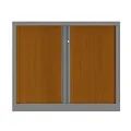 Armoire à rideaux métallique Confort+ Ht 100 x L.120 cm - corps Aluminium rideaux Merisier