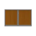Armoire à rideaux métallique Confort+ maxi-largeur 160 x Ht 100 cm - corps Aluminium rideaux Merisier