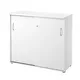 Meuble mi-hauteur NF Environnement portes coulissantes - H.104 x L. 120 x P. 48 cm - Blanc - portes Blanc