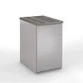 Caisson hauteur bureau métal NF Environnement Aluminium top Cèdre, H.72 x L. 42 x P. 80 cm