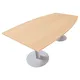 Table tonneau Actual L. 200 x 100 cm - Plateau Hêtre - Piètement tulipe Aluminium