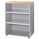 Meuble mi-hauteur Actual sans portes - H.102 x L. 80 x P. 47 cm - Corps Aluminium - Top Chêne