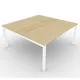 Bureau de direction - gamme ARCHE - L.160 x P.160 x H.72 cm - plateau Chêne - pieds Blanc