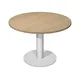 Table ronde de réunion Eminence - Ø 100 cm - Plateau Chêne - Pied Aluminium