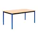 Table de réunion modulable rectangle - L.160 x P.80 cm - Plateau Hêtre - Pieds Bleu