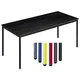 Table de réunion modulable rectangle - L.180 x P.80 cm - Plateau Noir - Pieds Rouge