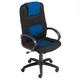 Fauteuil direction CAPITAL CONFORT Tissu rembourré Hauteur dossier 74 cm Noir / Bleu