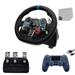 Logitech G29 Driving Force with Navy DualShock 4 Controller and Charging Cable BOLT AXTION Bundle Used