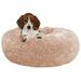 Sanmadrola Dog Bed for Small Dogs 23in Calming Dogs Bed & Cat Dog Washable-Round Cozy Soft Pet Bed Donut Cuddler Round Anti-Anxiety Dog Beds Fits up to 25 lbs Pets Beds Dark Apricot