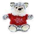 DolliBu I LOVE YOU Plush Sitting Big Eye Husky Dog â€“ Cute Stuffed Animal with Heart Message for Valentines Anniversary Romantic Date Boyfriend Girlfriend Gift â€“ 9 Inch