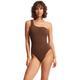 SEAFOLLY Damen Badeanzug Sea Dive One Shoulder One Piece, Größe 36 in Braun