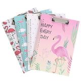 Frcolor 4pcs Flamingo Design A4 Folder Clipboard File Clip Paper Holder Multifunctional Document Folders Board Portable Writting Tablet Holder for Home School Office(Random Pattern)