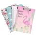 Frcolor 4pcs Flamingo Design A4 Folder Clipboard File Clip Paper Holder Multifunctional Document Folders Board Portable Writting Tablet Holder for Home School Office(Random Pattern)