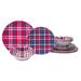 Certified International Patriotic Plaid 12 Pc Dinnerware Set Melamine in Blue/Red | Wayfair 97666RM