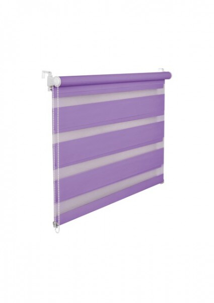 Doppelrollo Duorollo 75 cm breit 200 cm lang lila violett inkl. Seilzug Fensterrollo Klemmrollo Jalo Image