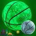 MILACHIC Basketball Glow in the Dark Basketball - Glowing Composite Leather Luminous Basketball Gift for Boys Girls Youth Adults Indoor-Outdoor Night Basketball Size 7 29.5 with Pump