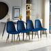 NORDICANA Rosa Velvet Upholstered Side Chair Upholstered in Blue | 34.64 H x 20.86 W x 17.52 D in | Wayfair 51600821031-4