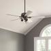 Hunter Fan 52" Hartland 5 - Blade Ceiling Fan w/ LED Light Kit & Handheld Remote, Glass in Brown | 4.96 H x 10.91 W x 10.91 D in | Wayfair 51854