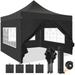 SANOPY 10x10 FT Pop Up Canopy Tent Outdoor Heavy Duty Commercial Instant Shelter Waterproof Party Tent Gazebo with 4 Removable Sidewalls Roller Bag and 4 Sandbags Black