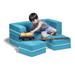 Isabelle & Max™ Altermease Zipline Modular Loveseat & Ottomans/Fold Out Lounger Polyurethane, Polyester in Blue | 16 H x 40 W x 20 D in | Wayfair
