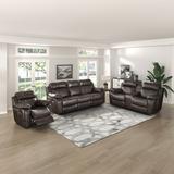 Latitude Run® 3-Piece Vegan Leather Manual Reclining Living Room Set Faux Leather in Brown | 39.5 H x 88 W x 38.5 D in | Wayfair Living Room Sets