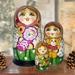 G.DeBrekht 14730G 3 Piece Russian Matryoshka Wooden Stacking Little Baby-Girl Nested Dolls