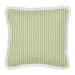 Tillie Gingham InsideOut Fringed Outdoor Pillow - Kiwi, 16" x 16" - Ballard Designs Kiwi 16" x 16" - Ballard Designs