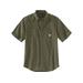 Carhartt Men's Rugged Flex Relaxed Fit Midweight Canvas Short Sleeve Shirt, Basil SKU - 229996