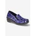 Extra Wide Width Women's Leeza Slip On by Easy Street in Purple Blue Patent (Size 12 WW)