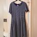 Lularoe Dresses | Lularoe Fit And Flare Blue Striped Dress | Color: Blue/White | Size: 3x