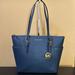 Michael Kors Bags | Michael Kors Charlotte Large Top Zip Shoulder Tote Leather Bag Dark Navy Blue | Color: Blue | Size: Os