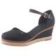 Spangenpumps TOMMY HILFIGER "BASIC CLOSED TOE MID WEDGE" Gr. 41, blau (dunkelblau) Damen Schuhe Riemchenpumps