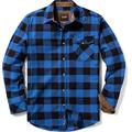 CQR Men's All Cotton Flannel Shirt, Long Sleeve Casual Button Up Plaid Shirt, Brushed Soft Outdoor Shirts, Plaid Classic Blue, M