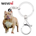 Wveni – porte-clés en acrylique pour femme et fille porte-clé américain Pit Bull Terrier chien