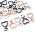 Mousqueton à crochet en forme de cœur plaqué pour bijoux porte-clés crochet acier rotation
