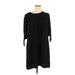 R&K Originals Casual Dress - Mini Crew Neck 3/4 sleeves: Black Solid Dresses - Women's Size 1X
