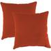 Jordan Manufacturing Sunbrella 16 x 16 Canvas Terracotta Red Solid Square Outdoor Throw Pillow (2 Pack)