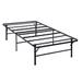 Extra Long Twin Size Low Profile Bed, Foldable Metal Frame, Black