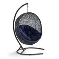 Ergode Encase Sunbrella Swing Outdoor Patio Lounge Chair - Black Navy