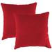 Jordan Manufacturing Sunbrella 16 x 16 Canvas Jockey Red Solid Square Outdoor Throw Pillow (2 Pack)