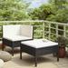 vidaXL 2 Piece Garden Lounge Set with Cushions Poly Rattan Black 310206