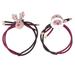 2pcs Christmas Stretch Hair Ties Cartoon Santa Claus Deer Hair Ring Ponytail Holders (Champagne)