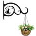 Wozhidaoke Plant Pots Mounted Hanging Plant Bracket Wall-Mounted Flower Pot Hook Hanger Flower Pot Bird Feeder Flower Vase Flower Pots Black 25*15*5 Black