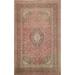 Traditional Mashad Persian Vintage Area Rug Handmade Wool Carpet - 6'7" x 9'7"