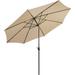 Alden Design 11 Foot Patio Umbrella with Crank and Push Button to Tilt Tan