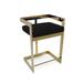 Velvet Barstool 26" Seat Height with Polished Gold Stainless Steel Frame